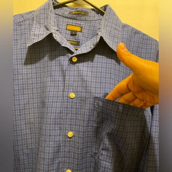 Coach Men's Blue Checkered Casual Shirt - Picture 6 of 13